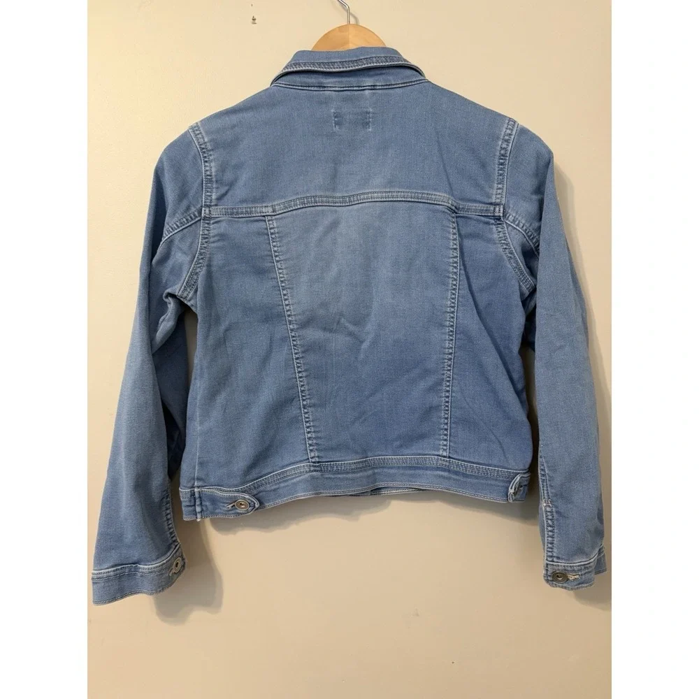 Childrens Place Jean Jacket Girls Size XL 14 Stretch Blue Soft Denim 100%Lyocell